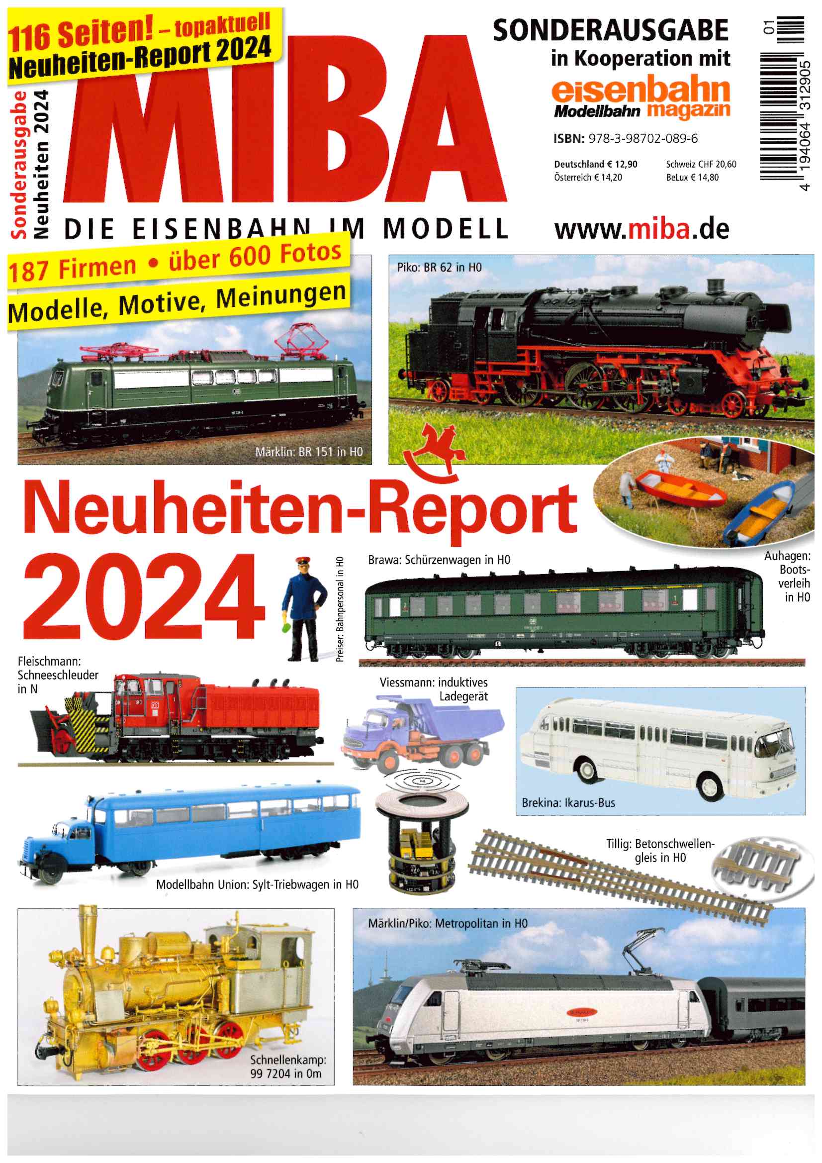 Messe Miba 2024 Sonderausgabe Neuheiten 2024 - Miba Sonderheft in Kooperation mit Eisenbahn / Modellbahn Magazin