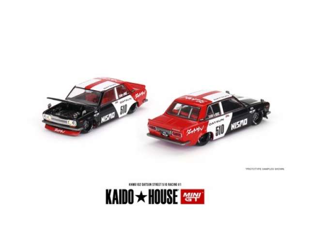 Kaido House Datsun 510 V1 schwarz/weiß/rot 1:64