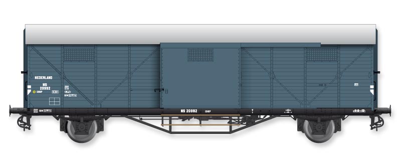 NS gedeckter Güterwagen Ep.III