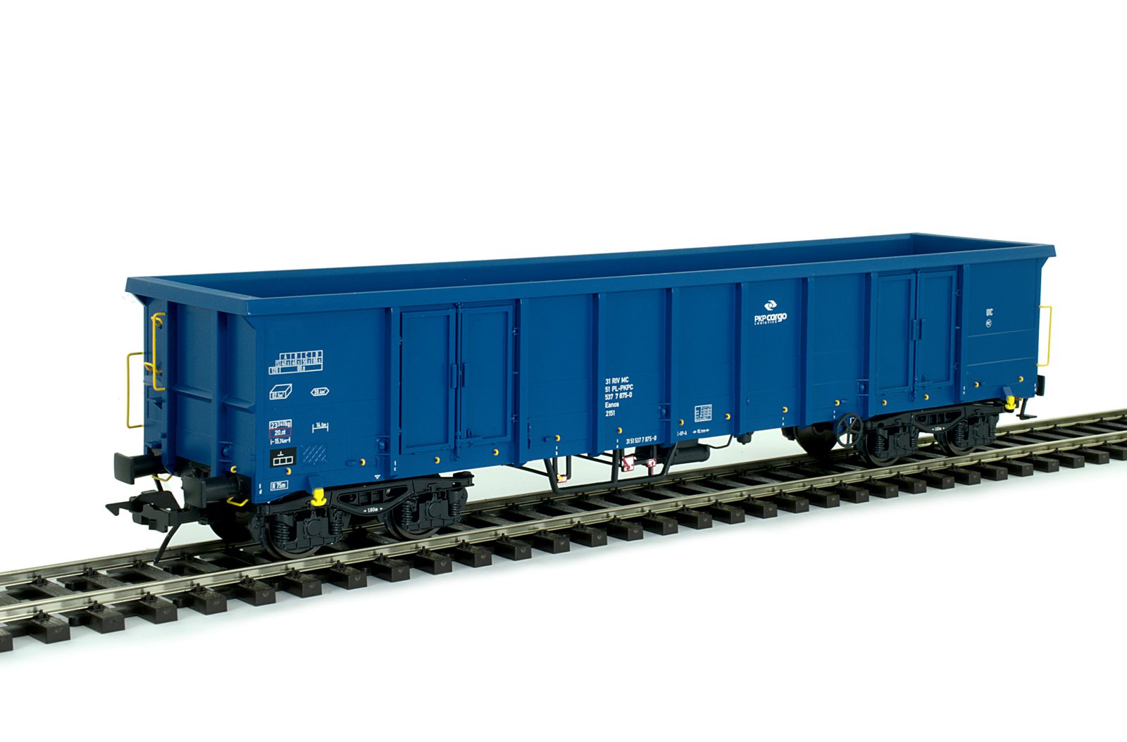 PKP Hochbordwagen Eanos blau Ep.6, Betr.-Nr. 537 7 875-0, RAL 5010 Enzianblau