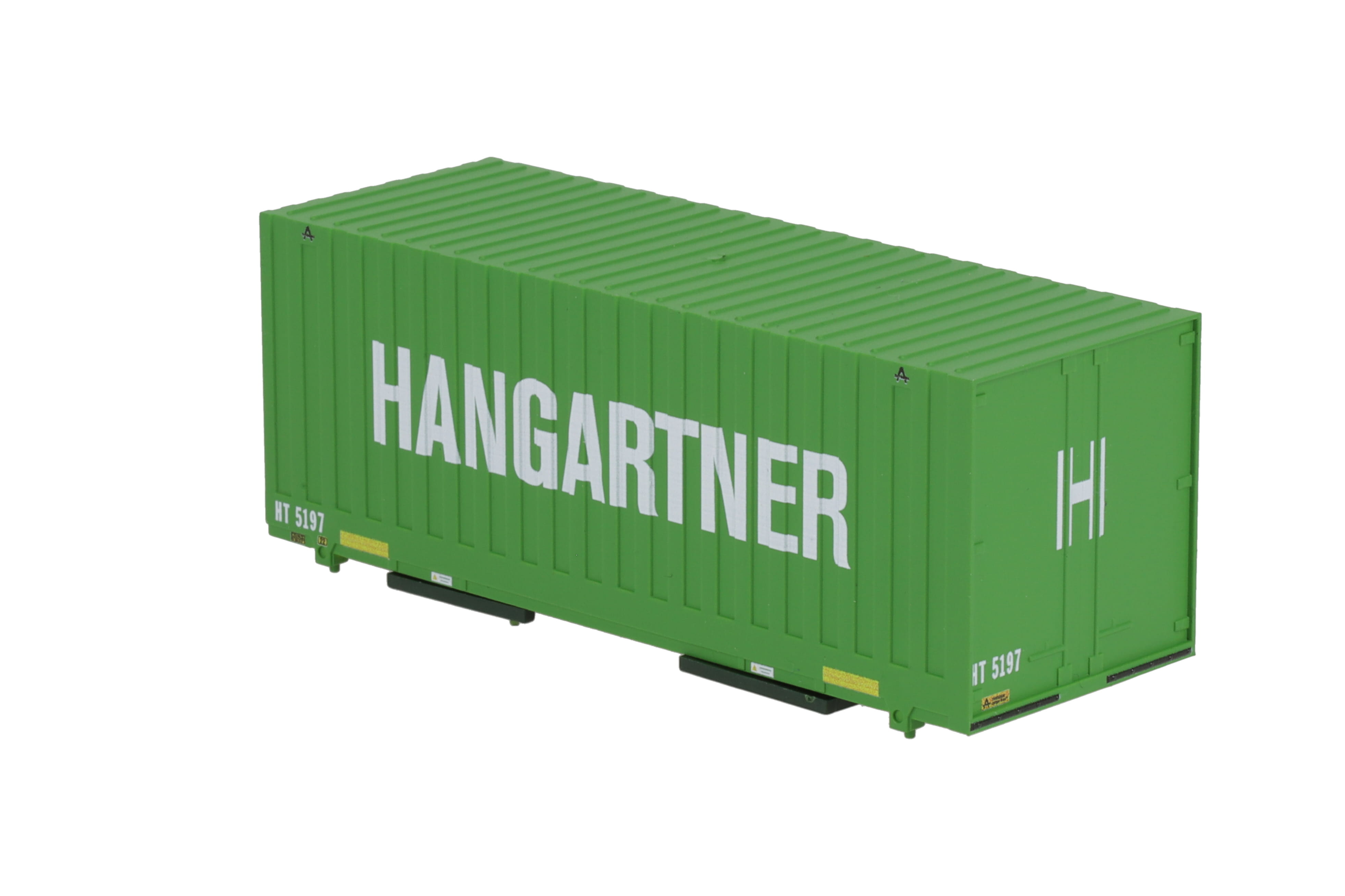 1:87 Container WB-C715 HANGAR Wechselbehälter WB-C 715 Thyssen Cargo-Box, Aufschrift: HANGARTNER, grün, Behälter-Nr: HT 5197