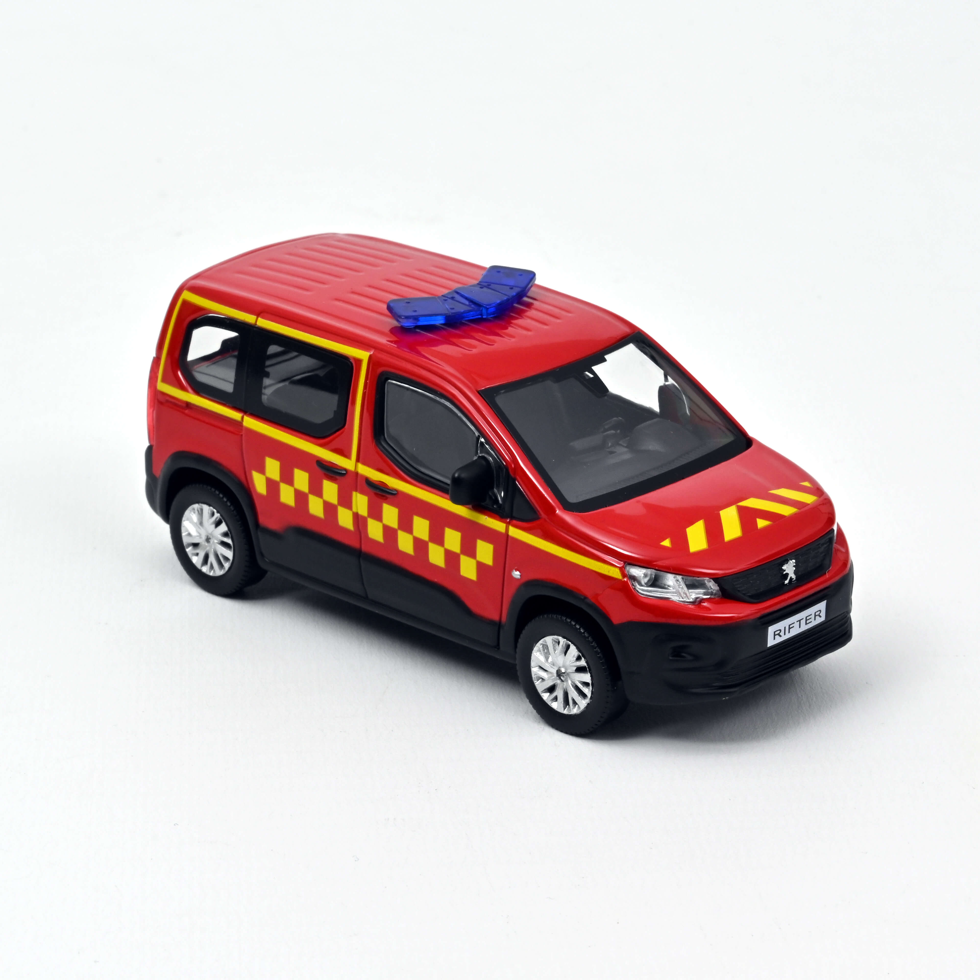 Peugeot Rifter´19 Pompiers 1:43 with side square yellow deco