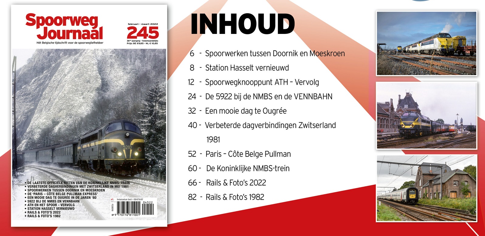 Spoorweg Journal 245 Het Belgisch Tijdschrift voor de spoorwegliefhebber - niederländische/flämische Ausgabe