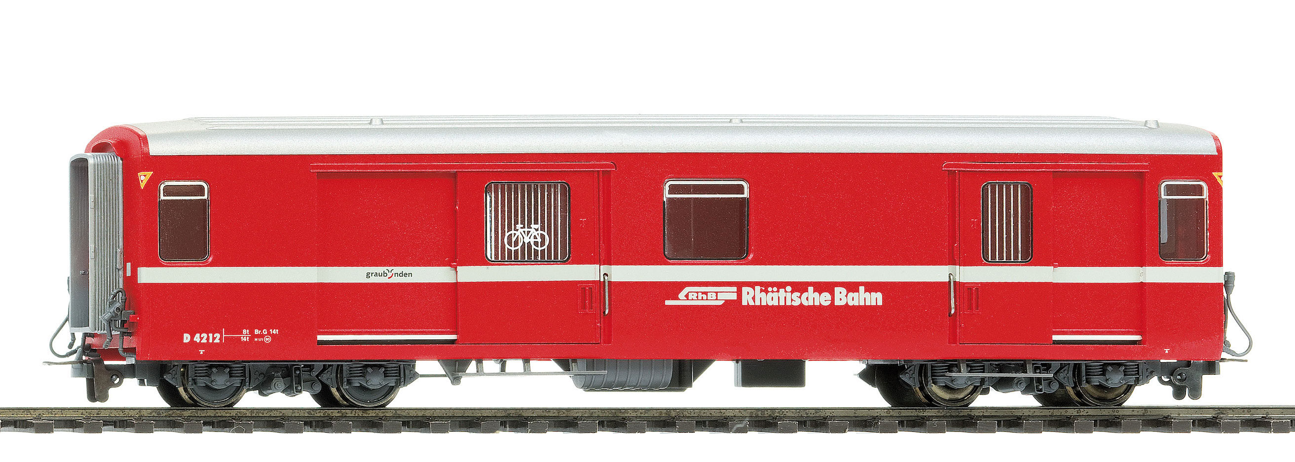 RhB D 4211 Packwagen neurot für Schlittelzug Bergün-Preda