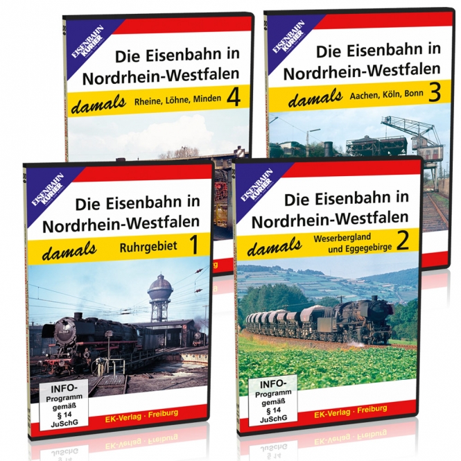 DVD Eisenbahn in Nordrhein- Westfalen - damals, Sparpaket Teil 1 bis Teil 4