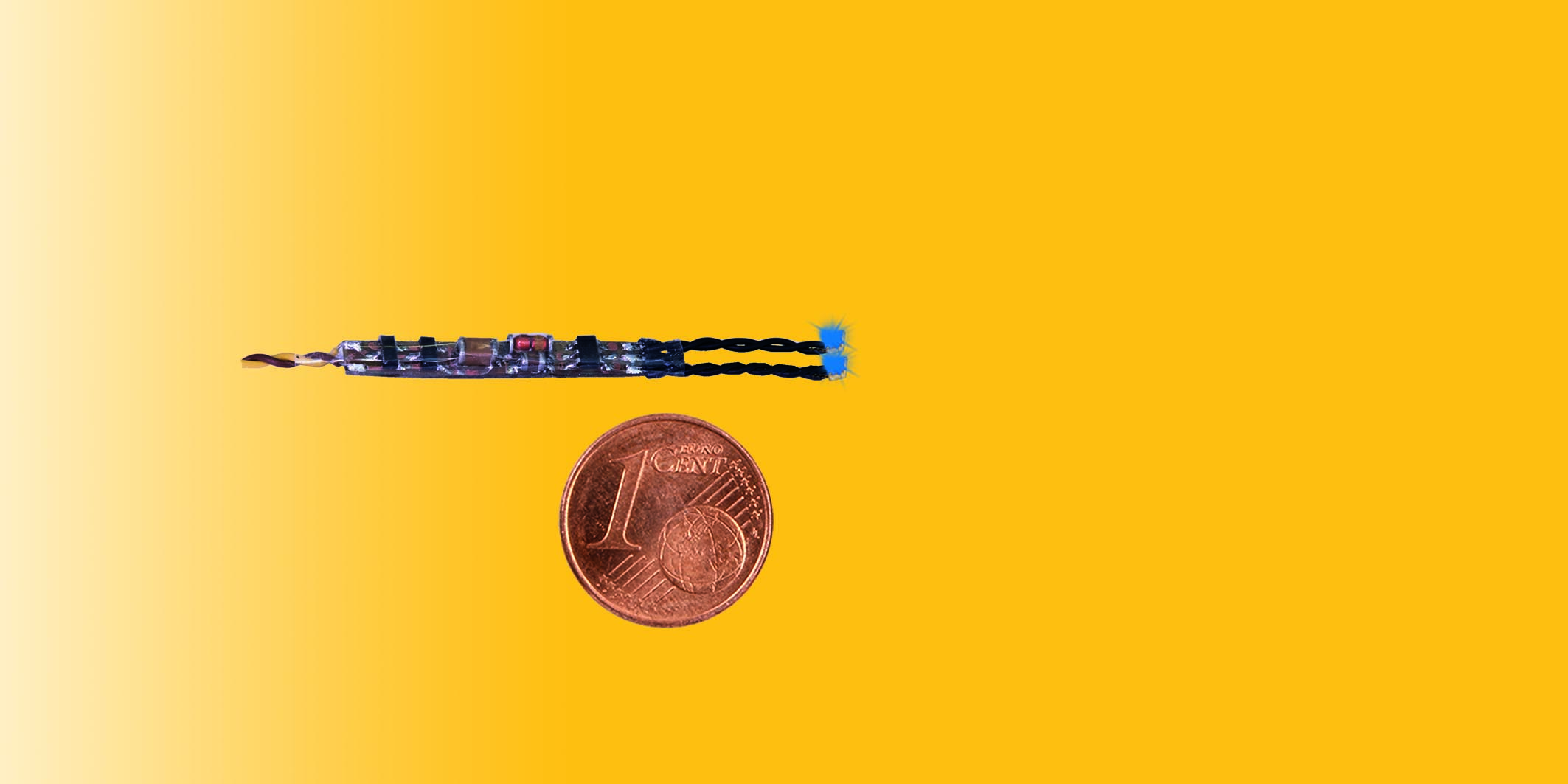 Mini-LED blau, 2 Stück mit Mikro-Blinkelektronik