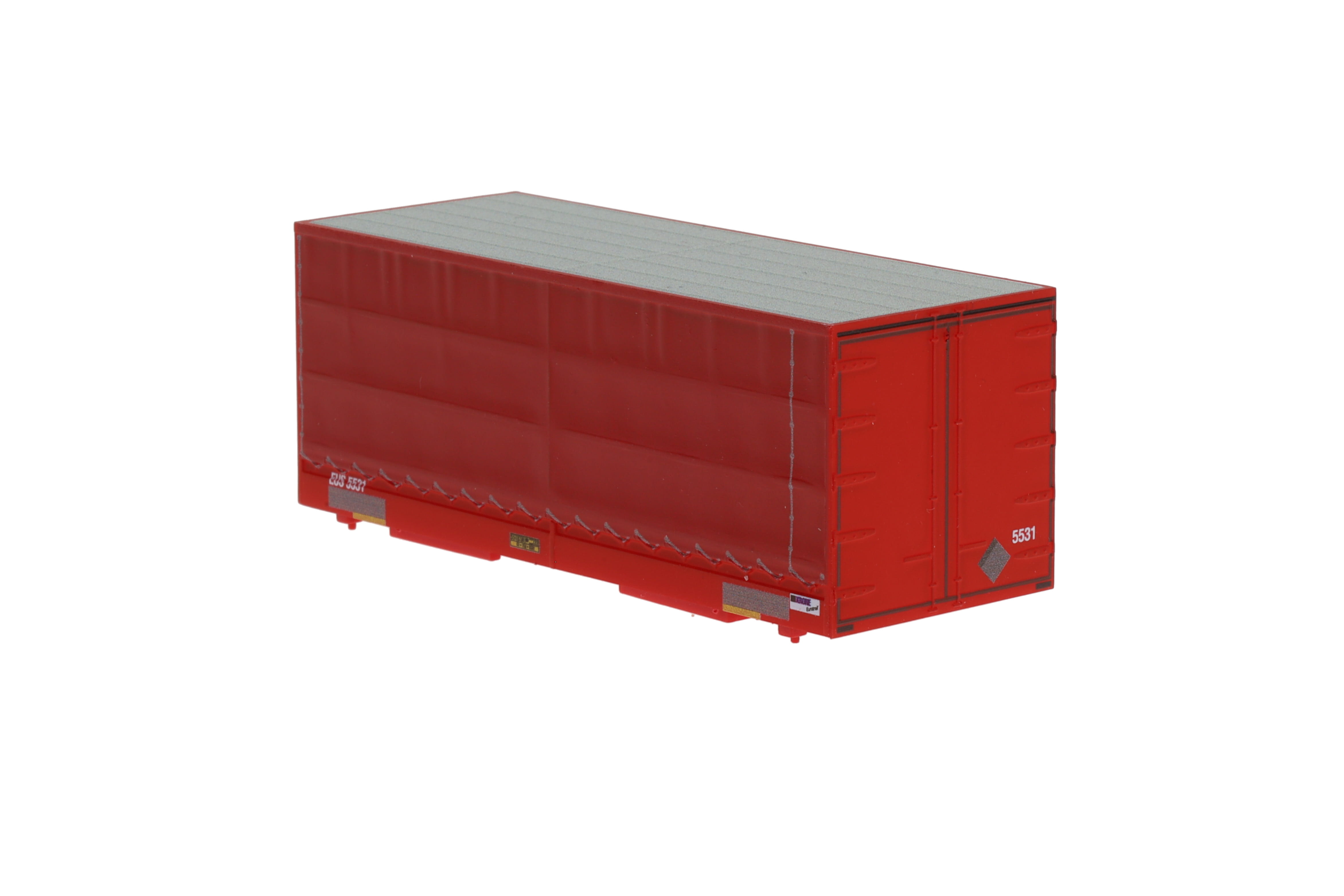 1:87 Container WB-C715 EURO- SHUTTLE, Wechselbehälter WB-C 715 PP Pritsche / Plane, Behälter-Nr: EUS 5531