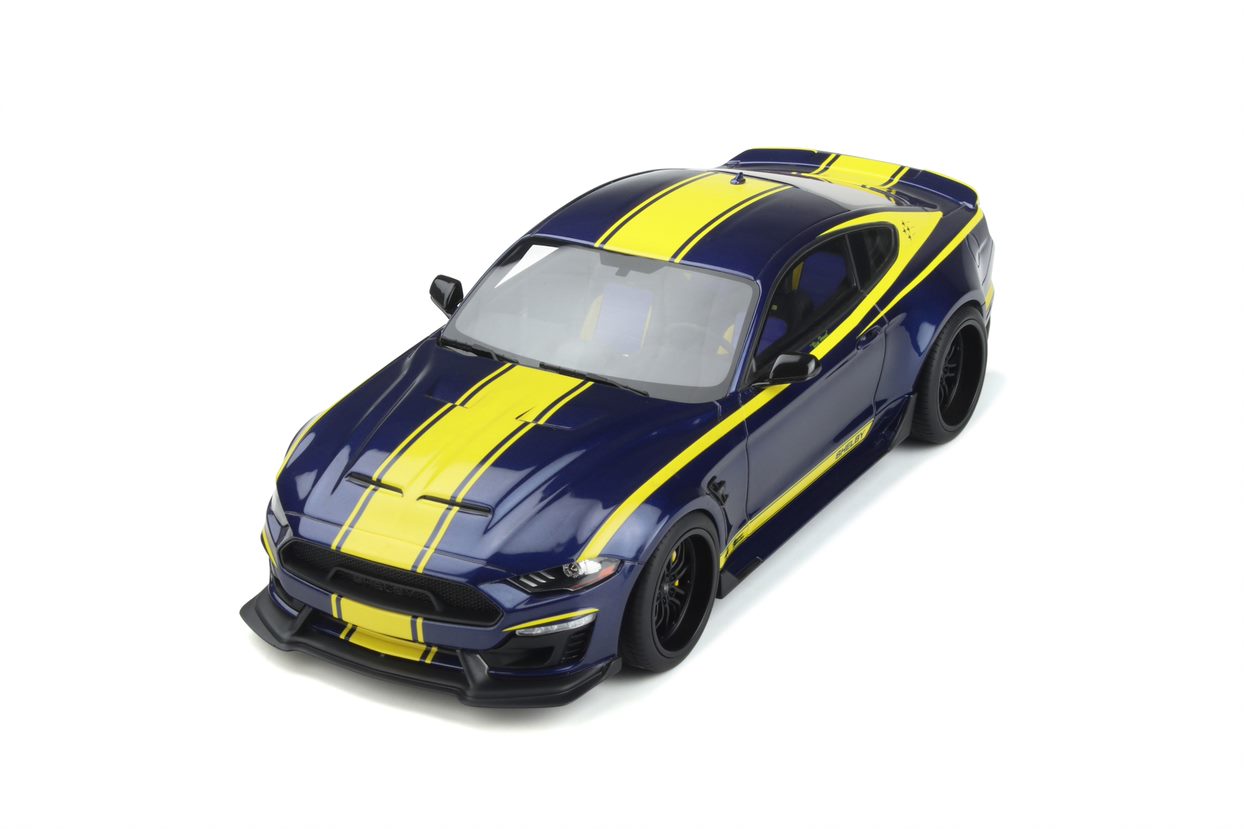 Ford Mustang Shelby Super Snake Blue HornetBaujahr 2021 kona blue mit gelben Streifen 1:18