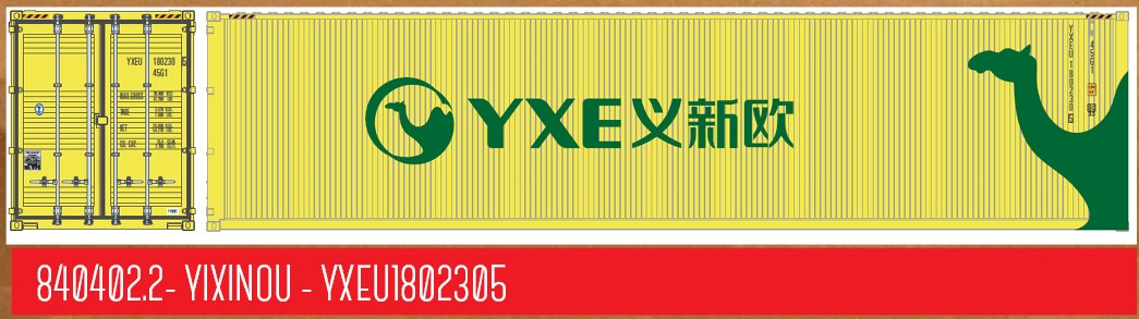 1:87 40´ HC Container YIXINOU "Silk Road", Behälternummer YXEU 1802305