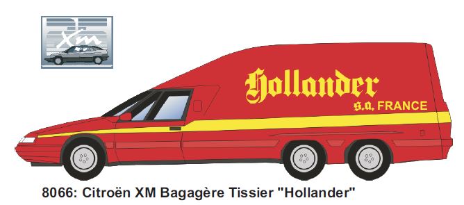 Citroen XM bagagère Tissie H0 Umbau des XM zum 3-Achser von Tissier für Hollander