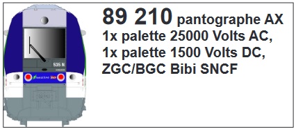 Panthograph AX SNCF 2 St. 25000V AC / 1500V =, ZGC/BGC Bibi