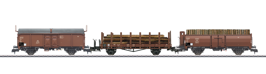DB GüterwgSet 3tlg. Ep.III mit Holzbeladung