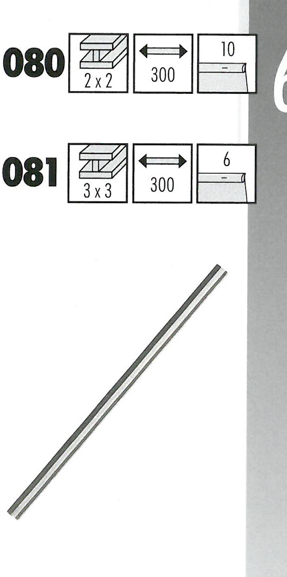 H-Profil 3x3 silber 6 St. Neusilber, ca. 300mm