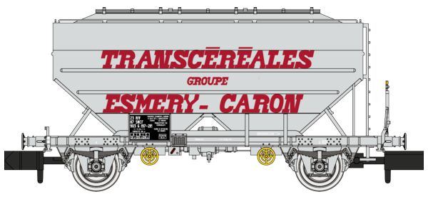 N SNCF GetreideWg TRANSCEREAL Ep.4, Céréalier Construction "RICHARD", hellgrau, Aufschrift: "TRANSCEREALES GROUPE ESMERY-CARON"