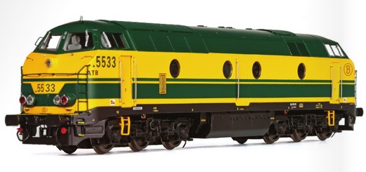 SNCB .5533 grün/gelb Ep.4 mit "Punkt", "Eiserner Rhein", 2-Leiter Gleichstrom DCC digital mit SOUND