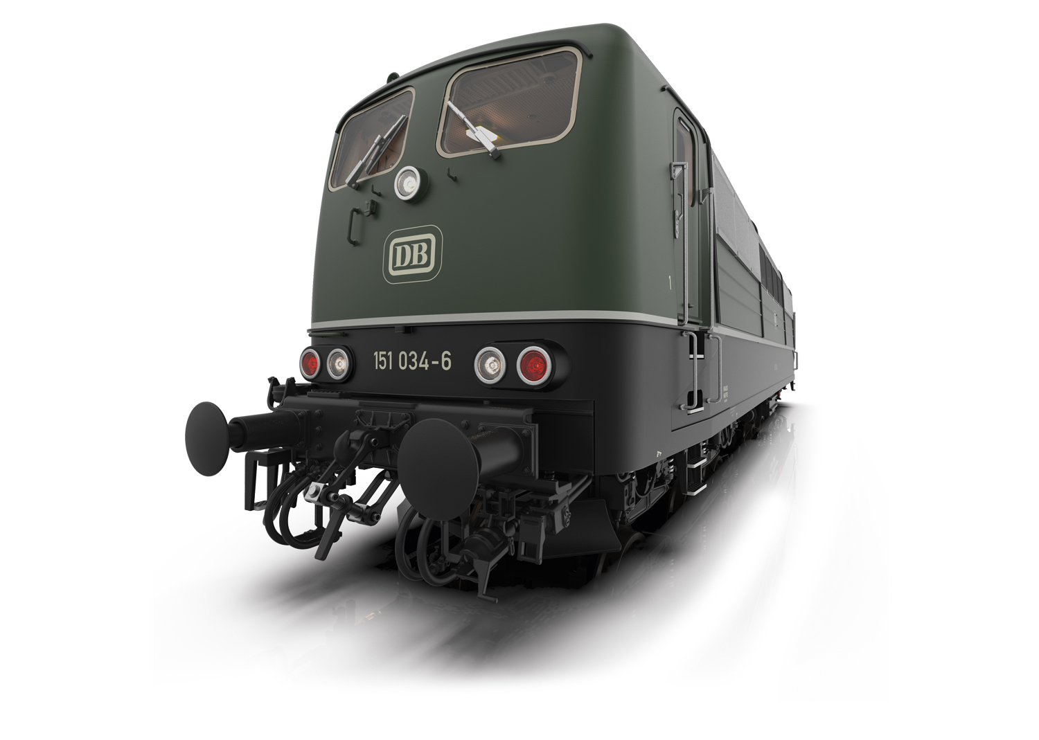 DB E-Lok BR151 grün Ep.IV mit Sound Telexkupplung und steuerbaren Pantographen