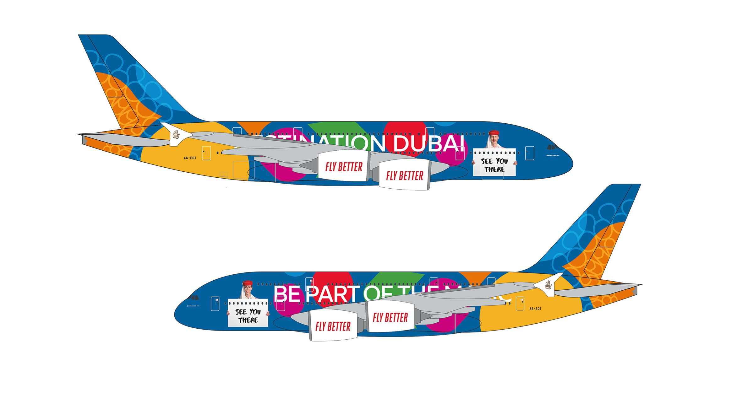 Snap-Fit Emirates A380 Destination Dubai