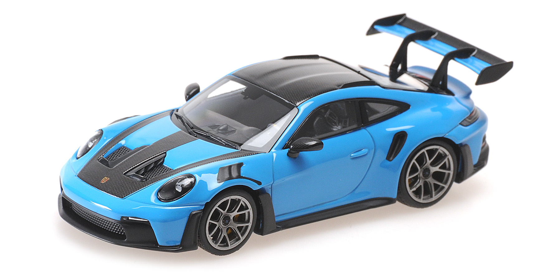 Porsche 911(992) GT3RS blau mit silbernen Rädern 1:43