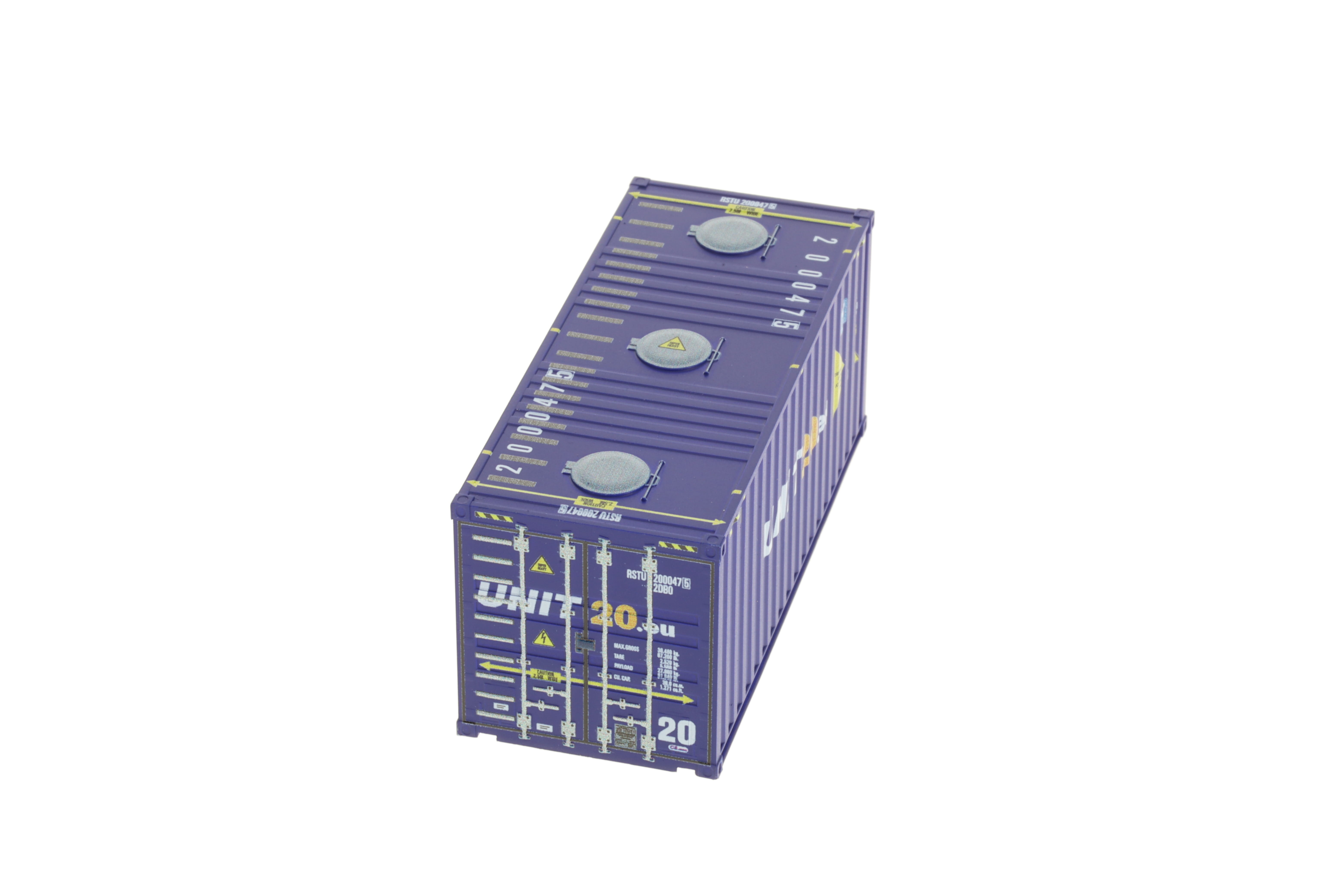1:87 20´Bulk-Container UNIT20 blau, Behälternummer: RSTU 200047