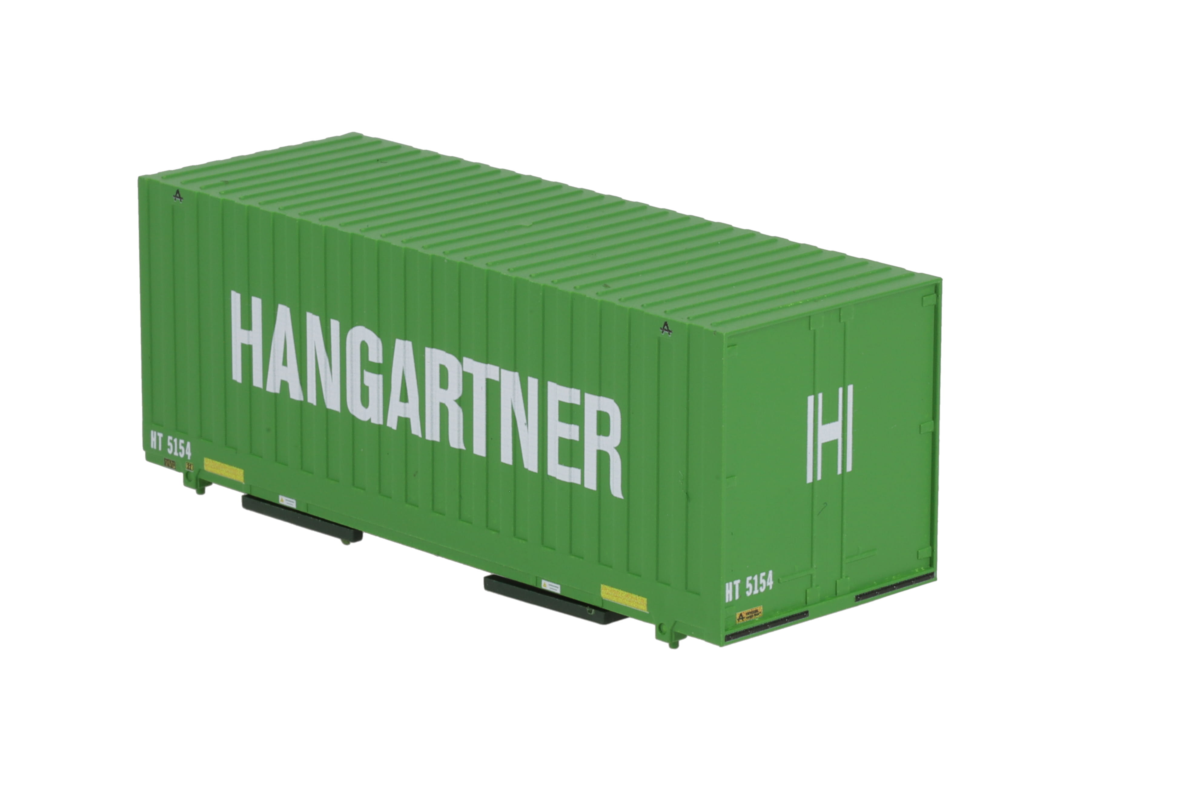 1:87 Container WB-C715 HANGAR Wechselbehälter WB-C 715 Thyssen Cargo-Box, Aufschrift: HANGARTNER, grün, Behälter-Nr: HT 5154