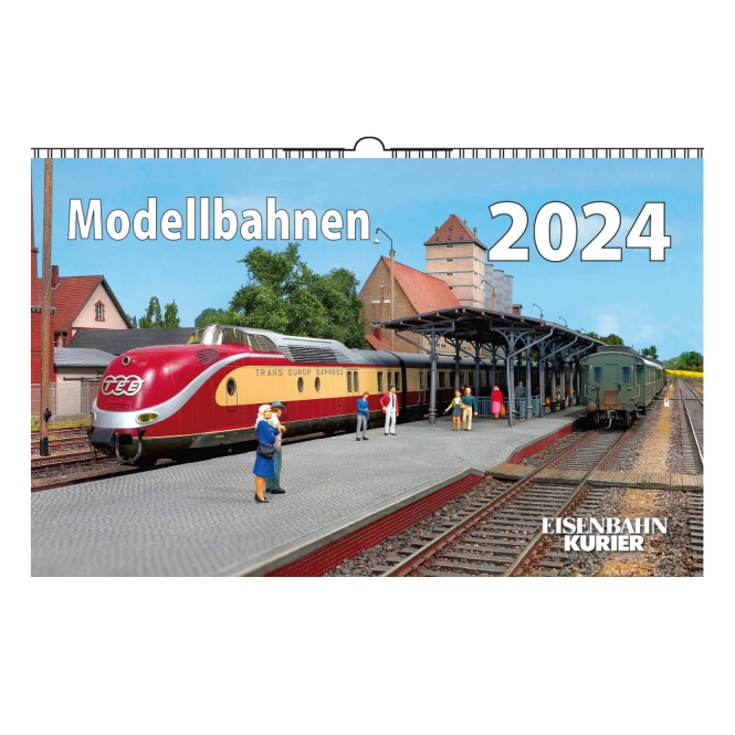 Kalender Modellbahnen 2024 13 farbige Kalenderblätter auf Kunstdruckpapier mit Spiralbindung