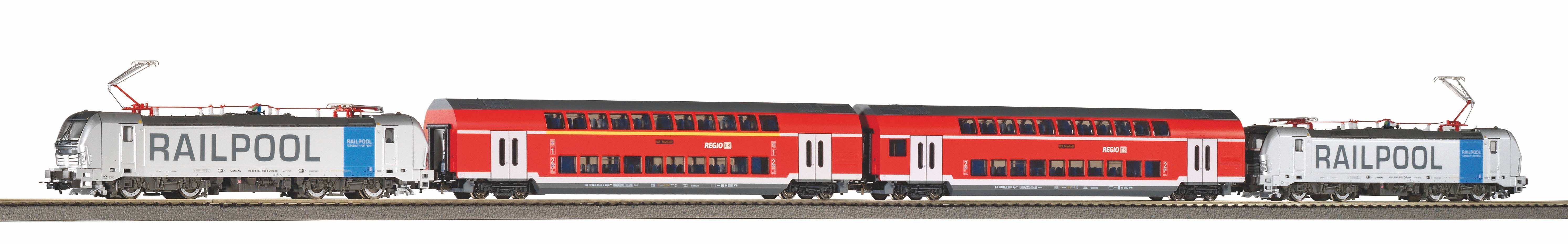 DBAG Zugset Franken-Thüringen -Express 2x E-Lok Vectron (RAILPOOL) + 2x Doppelstockwagen Ep.VI DC