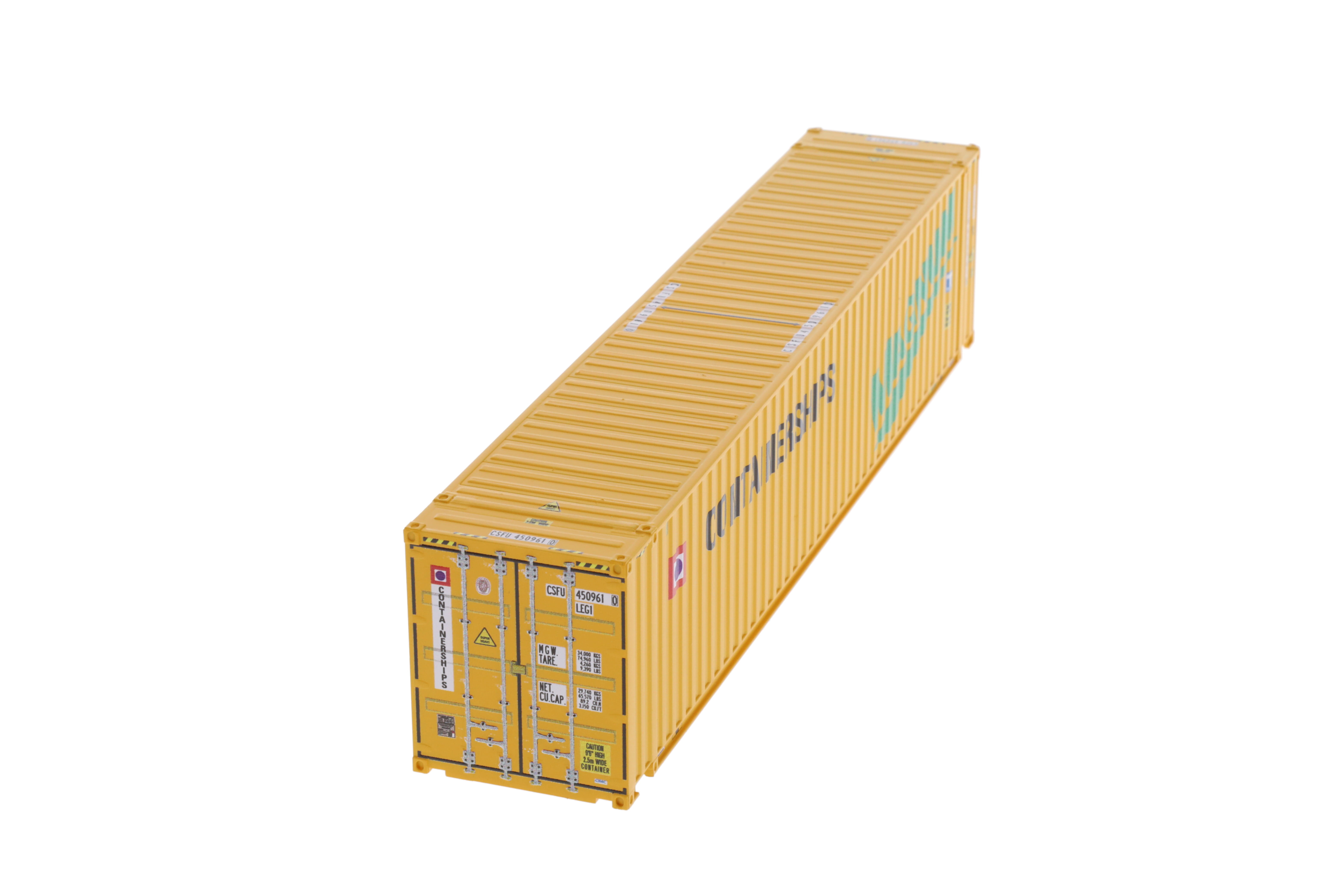 1:87 45´ Container CONTAINER- SHIPS, Magnum Logo (ContLeas / schwarz auf dem Dach), CIMC, WB-A HC (Euro), # CSFU 450961