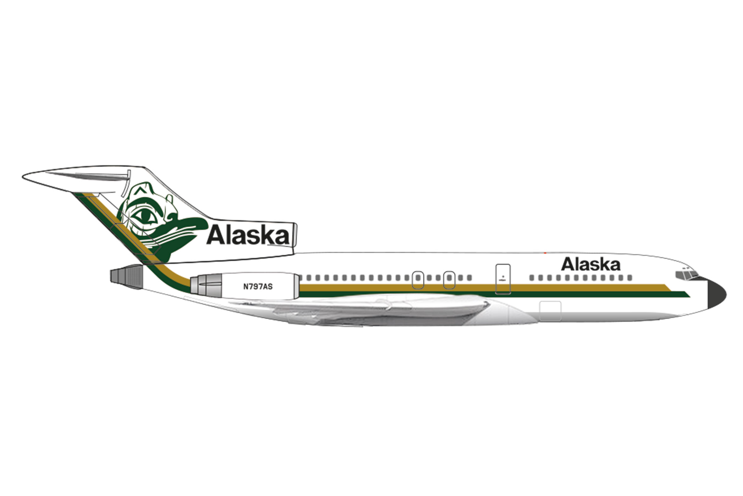 Boeing 727-100 Alaska 1:500