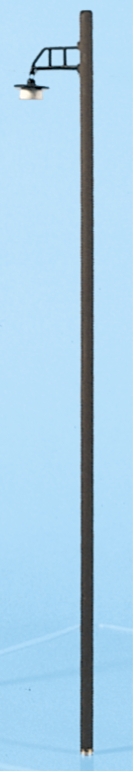 Holzmast-Lampe mit geradem Ausleger,Spur0,LED beleuchtet,Komplettbausatz Echtholz+Messingguß