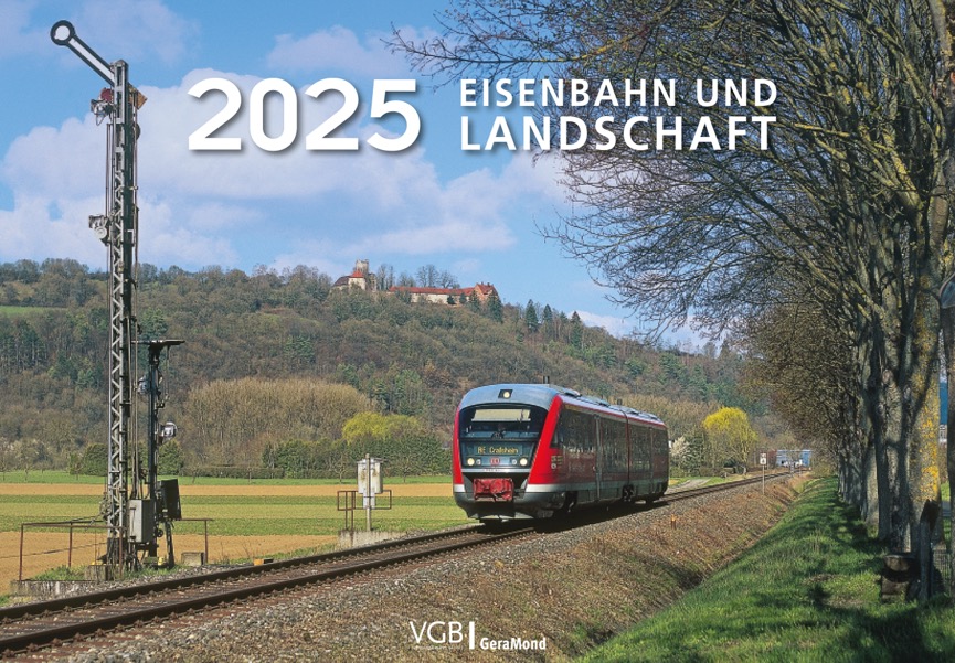 Kal Eisenbahn+Landschaft 2025 12 farbige Monatsblätter + Titel-und Legendenblatt