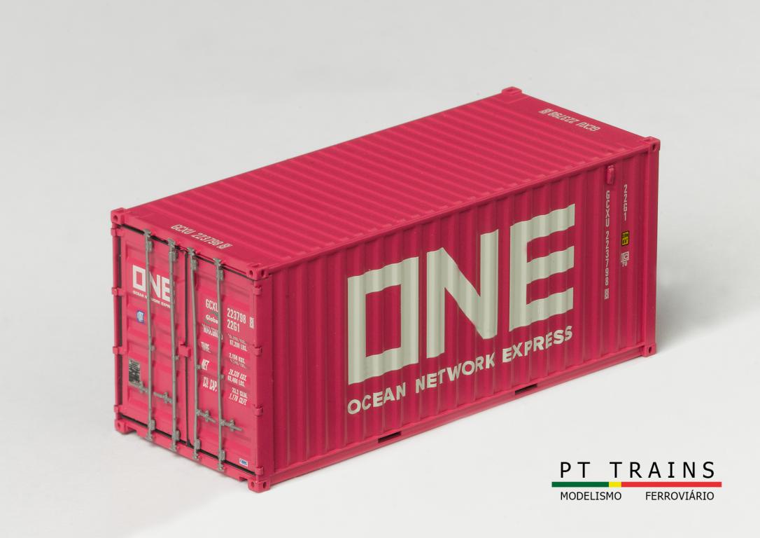 1:87 20´DV Container ONE rosa auf GLOBAL, Behälternummer: GCXU 2237988