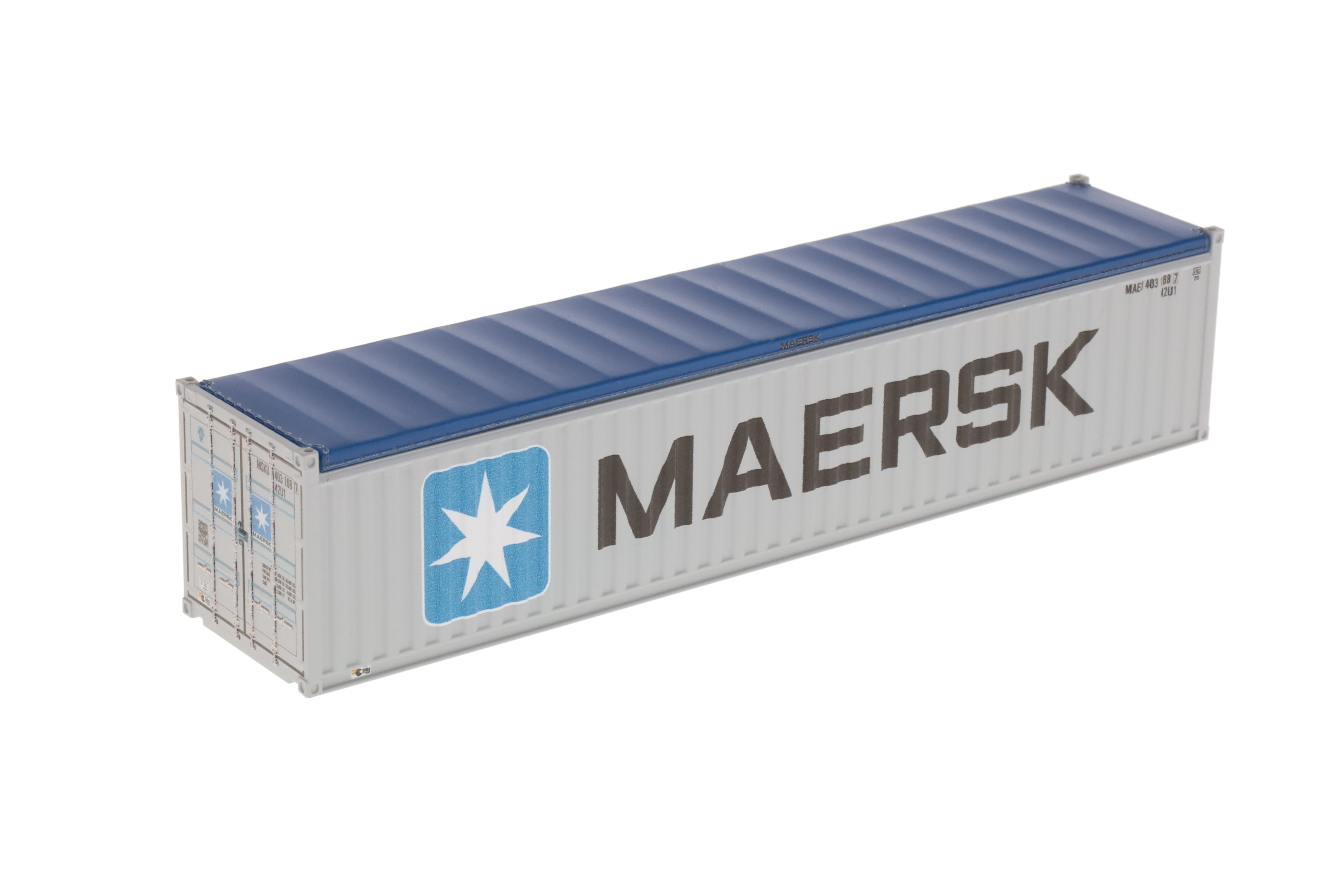 1:87 40´OT Container MAERSK Ct40´ Open-Top (42U1) mit blauem Planendach, Behälternummer: MAEU 403168