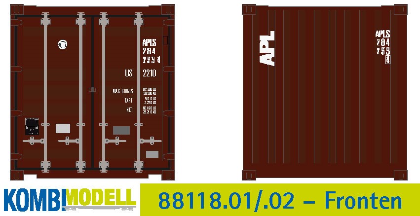 Container 20´ Flat Panel APL Behälternummer: APLS 284153 - alte Bauart gerippt mit flachem Panel