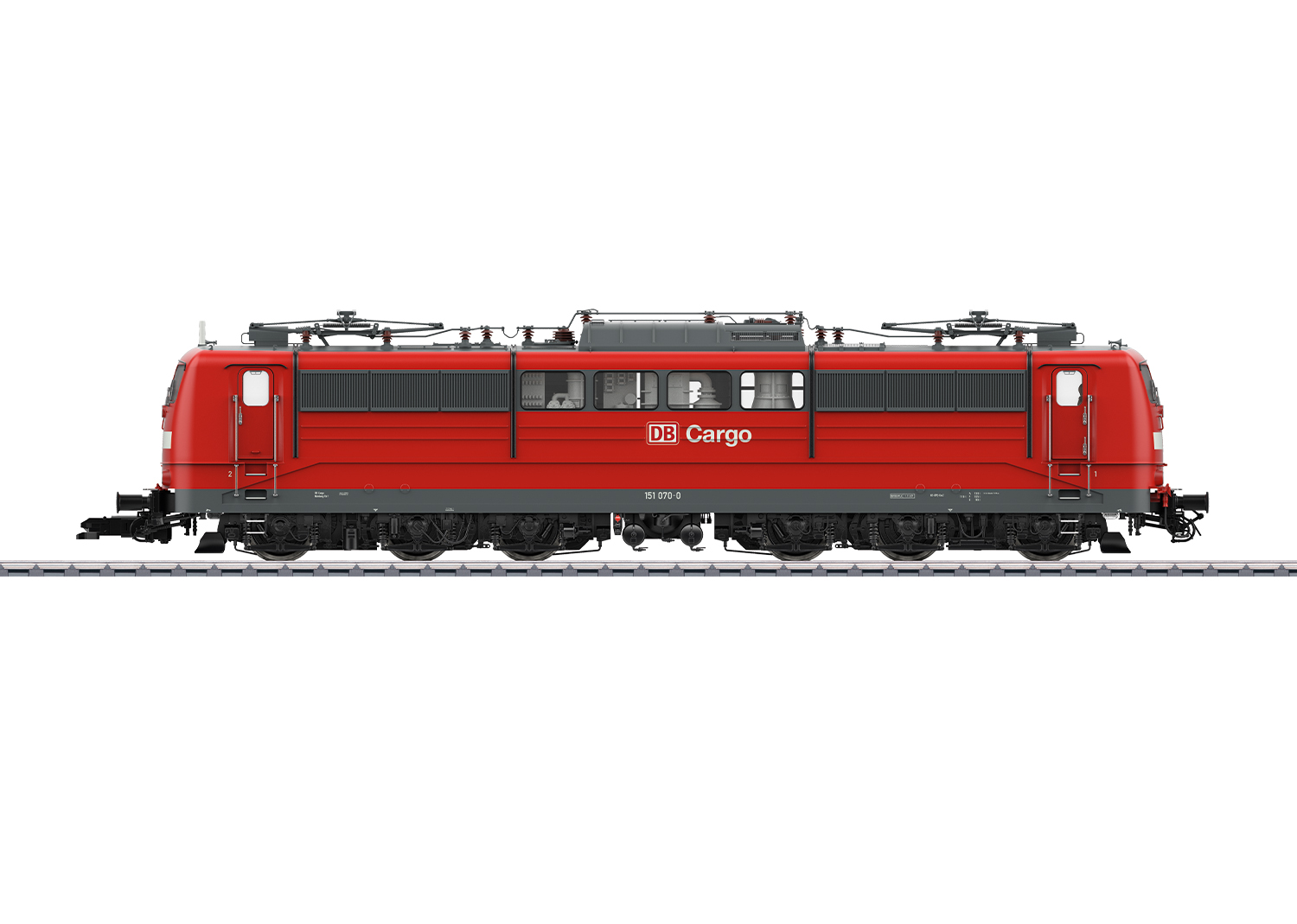 DB Cargo E-Lok BR151 verkehrs rot Ep.VI mit Sound Telexkupplung und steuerbaren Pantographen