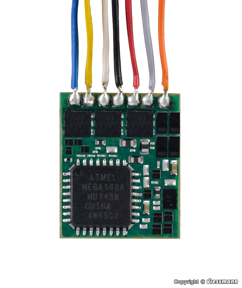 N Lokdecoder mit Kabel DCC/MM RailCom L 1,15 x B 0,95 x H 0,21 cm