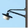 Straßen-Lampe mit schrägem Ausleger, Spur 0, LED beleuchtet, Komplettbausatz Messingguß
