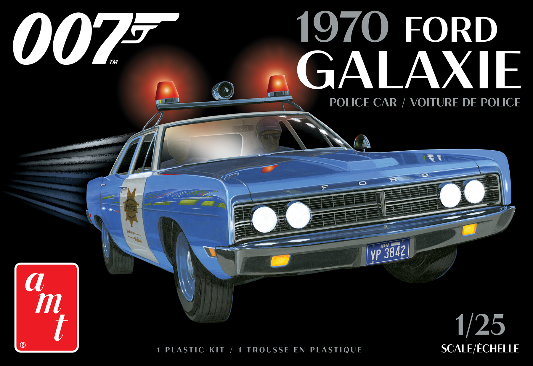 1:25 Ford Galaxie 1970 Police Car James Bond 007