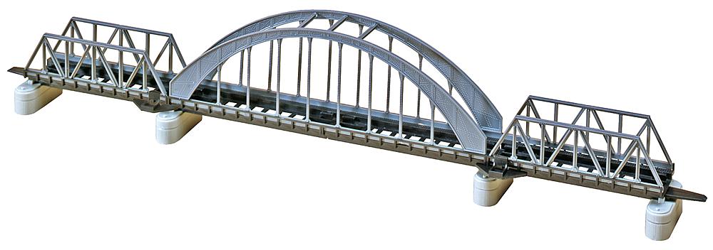 Bogenbrücke mit 2 Vorflutbrücken und Pfeilern, N