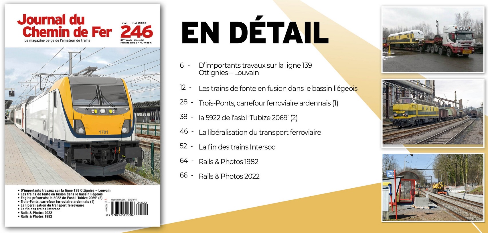 Journal du Chemin de Fer 246 Le magazine belge de l´amateur de trains - französische Ausgabe