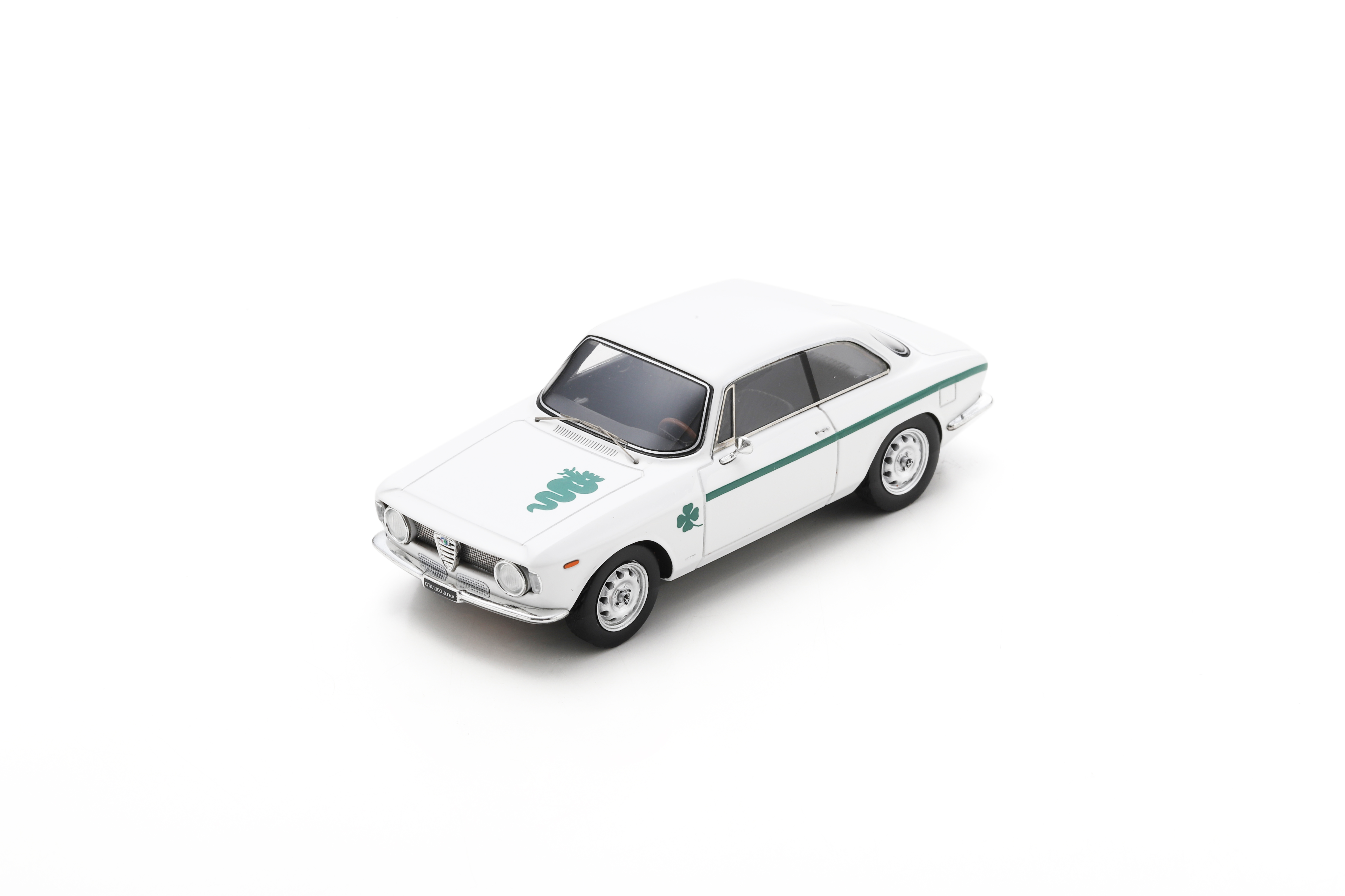 Alfa Romeo GTA 1965 weiß mit grünem Kleeblatt 1:43