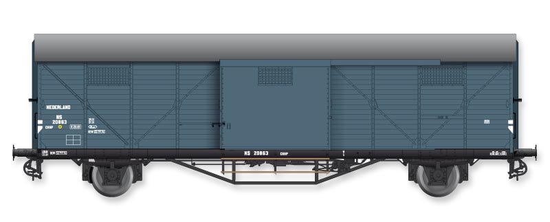 NS gedeckter Güterwagen Ep.III