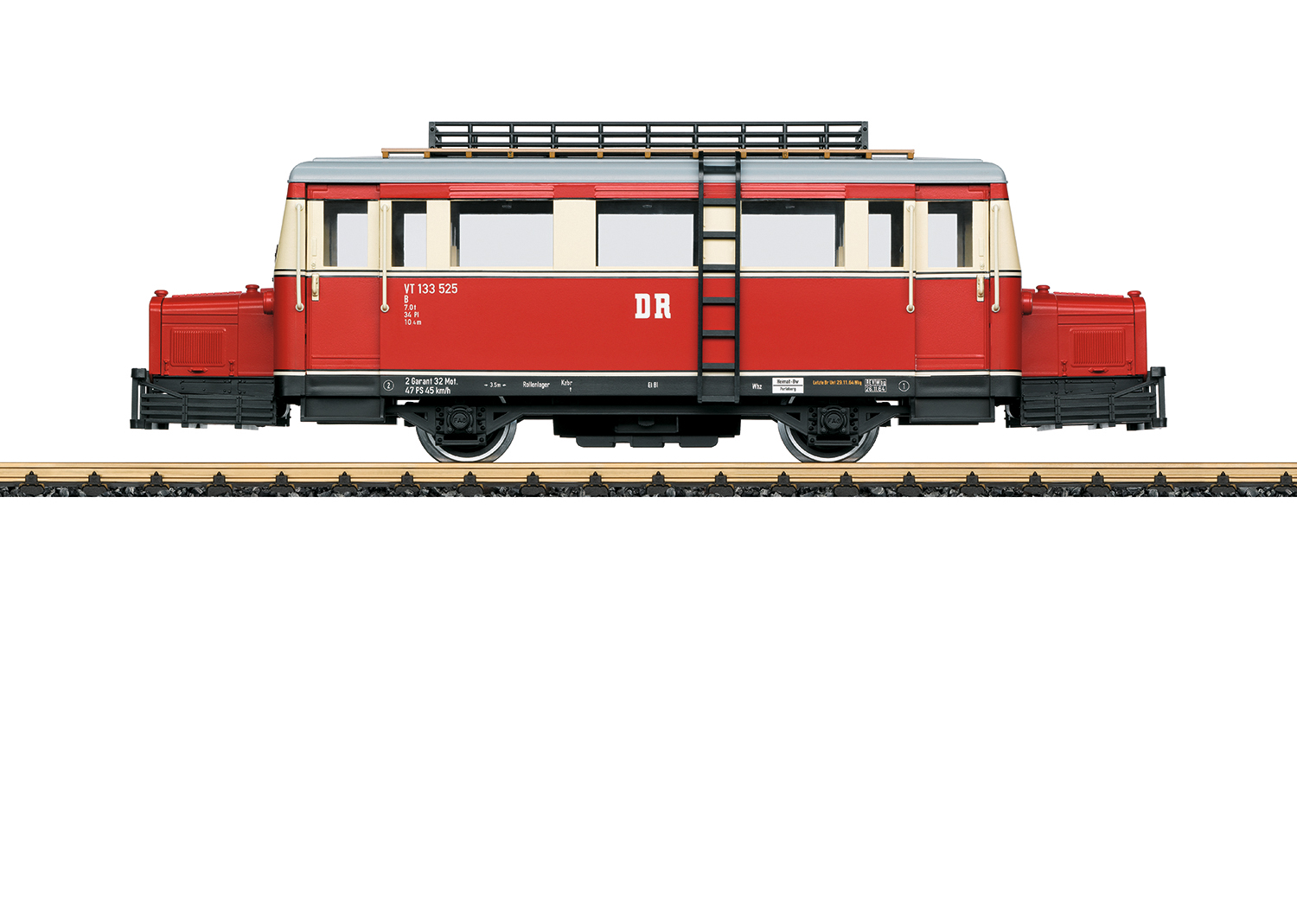 DR Wismarer Schienenbus Ep3 rot/beige, "Schweineschnäutzchen", VT133 525