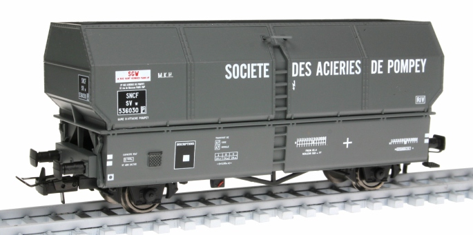 SNCF Kokstransport-Wagen MK Ep. III, dunkelgrau, "Societe des Acieries de Pompey""
