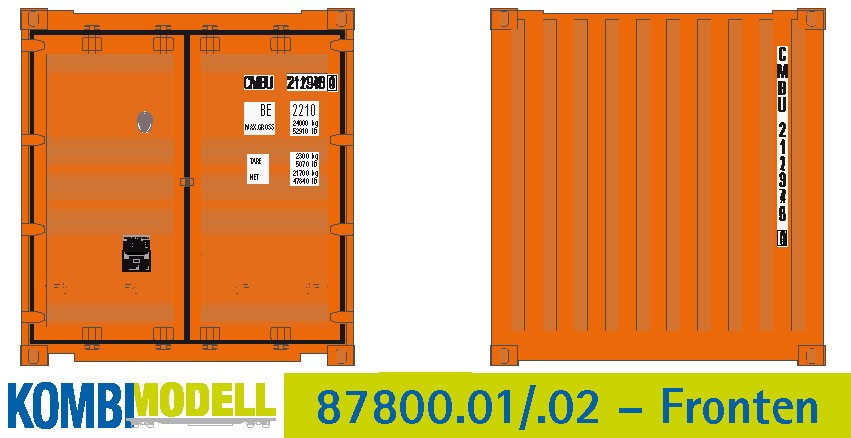 Container 20´Flat Panel CMB "The Belgian Line", Behälternummer: CMBU 211945 - alte Bauart gerippt mit flachem Panel