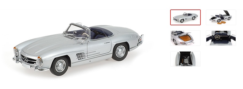 MB 300 SL Roadst.(W198)`1957s Mercedes Benz Roadster silber 1:18 Die Cast