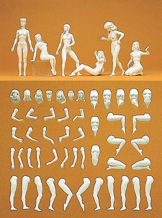 Modellfigur "Eva", unbemalt, 7 Figuren, Bausatz, 1:32