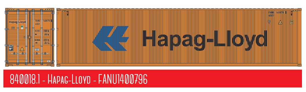 1:87 40´HC Container HAPAG- LLOYD, Behälternummer FANU 1400796