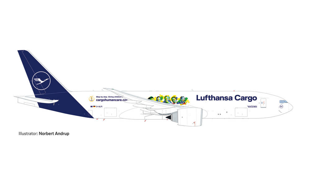 1:500 Boeing 777F Lufthansa “Cargo Human Care“ – D-ALFI “Buenos Días México”