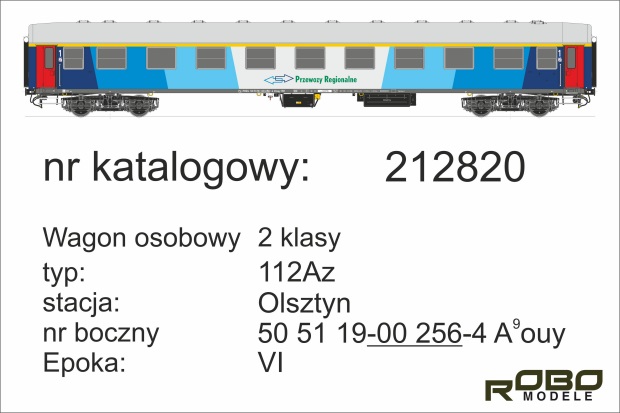 PKP Personenwagen 2.Kl. Ep.6 Typ 112Az, Gattung A9ouy, Betr.-Nr.: 50 51 19-00 256-4, Station Olsztyn