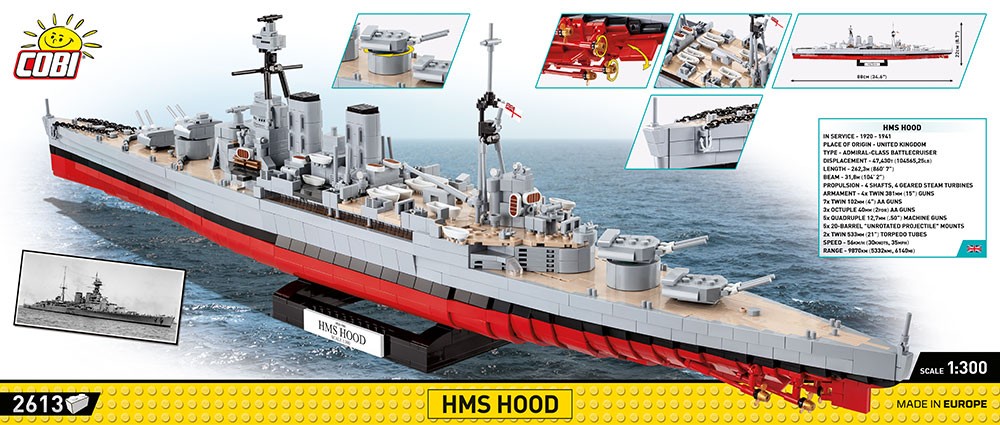 1:300 HMS Hood 2613 Bausteine